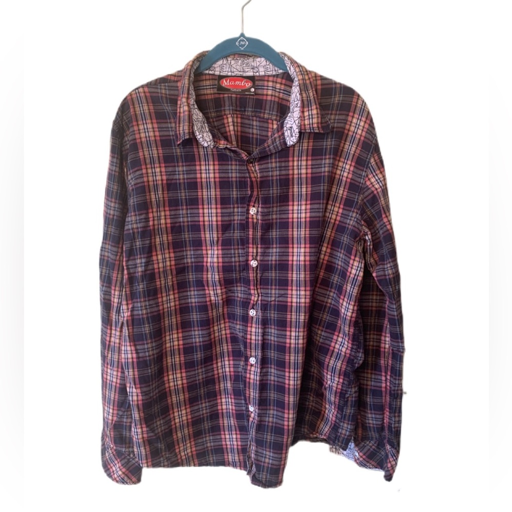 Mambo Australia Men’s Flannel Button Down Casual Size L